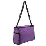 Wheelchair Hanging Storage Bag Quilted Cotton Household Walker Accessories for Scooter Trolley Purple - Side View