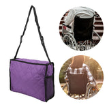 Wheelchair Hanging Storage Bag Quilted Cotton Household Walker Accessories for Scooter Trolley Purple