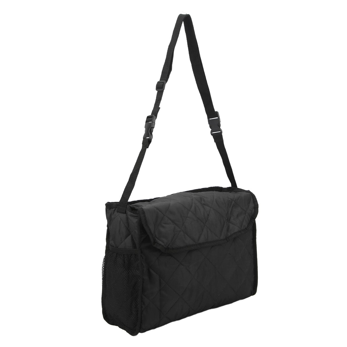 Wheelchair Hanging Storage Bag Quilted Cotton Household Walker Accessories for Scooter Trolley Black