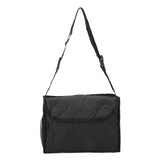 Wheelchair Hanging Storage Bag Quilted Cotton Household Walker Accessories for Scooter Trolley Black - Front View