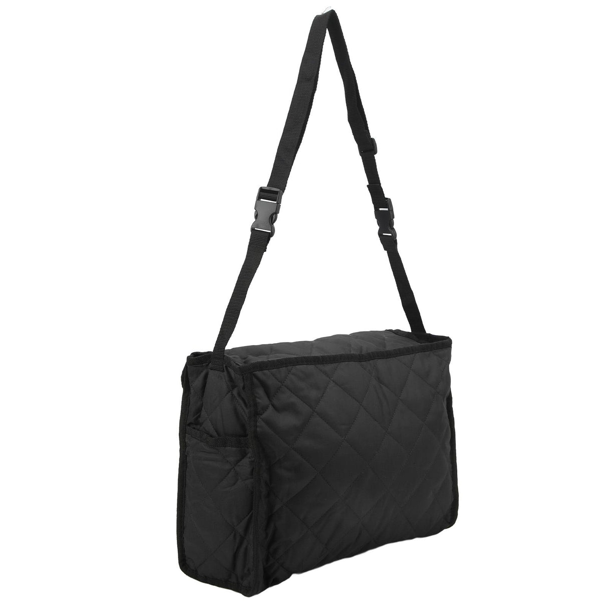 Wheelchair Hanging Storage Bag Quilted Cotton Household Walker Accessories for Scooter Trolley Black