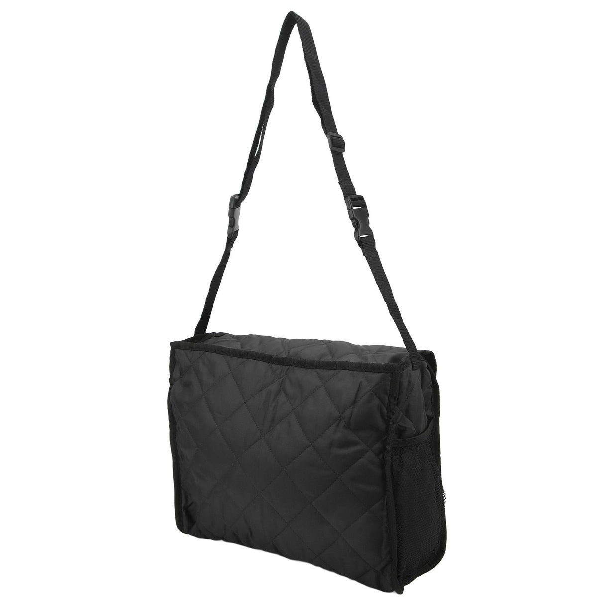 Wheelchair Hanging Storage Bag Quilted Cotton Household Walker Accessories for Scooter Trolley Black
