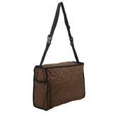 Wheelchair Hanging Storage Bag Quilted Cotton Household Walker Accessories for Scooter Trolley Brown - 45-Degree Angle