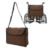 Wheelchair Hanging Storage Bag Quilted Cotton Household Walker Accessories for Scooter Trolley Brown
