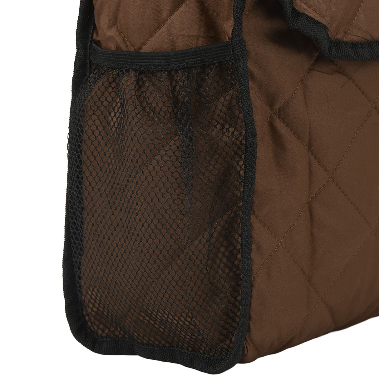 Wheelchair Hanging Storage Bag Quilted Cotton Household Walker Accessories for Scooter Trolley Brown