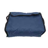 Wheelchair Hanging Storage Bag Quilted Cotton Household Walker Accessories for Scooter Trolley Navy Blue - Rear View