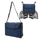 Wheelchair Hanging Storage Bag Quilted Cotton Household Walker Accessories for Scooter Trolley Navy Blue - Extra Image