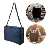 Wheelchair Hanging Storage Bag Quilted Cotton Household Walker Accessories for Scooter Trolley Navy Blue