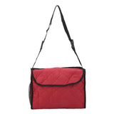 Wheelchair Hanging Storage Bag Quilted Cotton Household Walker Accessories for Scooter Trolley Wine Red