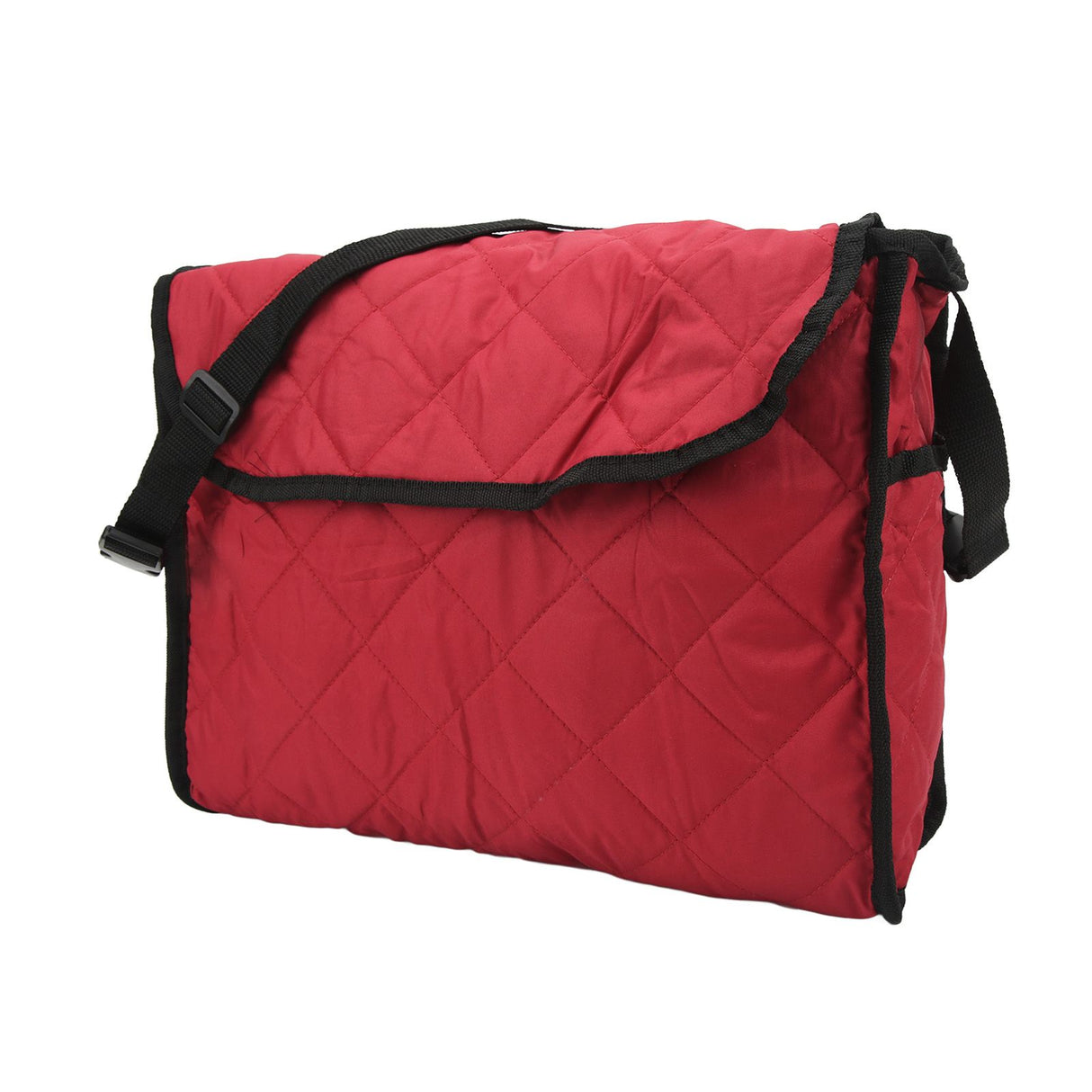Wheelchair Hanging Storage Bag Quilted Cotton Household Walker Accessories for Scooter Trolley Wine Red