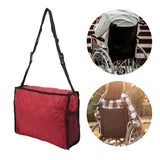 Wheelchair Hanging Storage Bag Quilted Cotton Household Walker Accessories for Scooter Trolley Wine Red - Extra Image