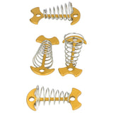 4pcs Fishbone Tent Nails Aluminum Alloy Stainless Steel Extended Plank Floor Canopy Stakes with Spring Gold