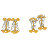 4pcs Fishbone Tent Nails Aluminum Alloy Stainless Steel Extended Plank Floor Canopy Stakes with Spring Gold