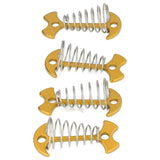 4pcs Fishbone Tent Nails Aluminum Alloy Stainless Steel Extended Plank Floor Canopy Stakes with Spring Gold