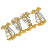 4pcs Fishbone Tent Nails Aluminum Alloy Stainless Steel Extended Plank Floor Canopy Stakes with Spring Gold - Extra Image