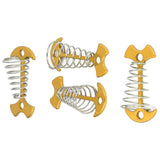 4pcs Fishbone Tent Nails Aluminum Alloy Stainless Steel Extended Plank Floor Canopy Stakes with Spring Gold