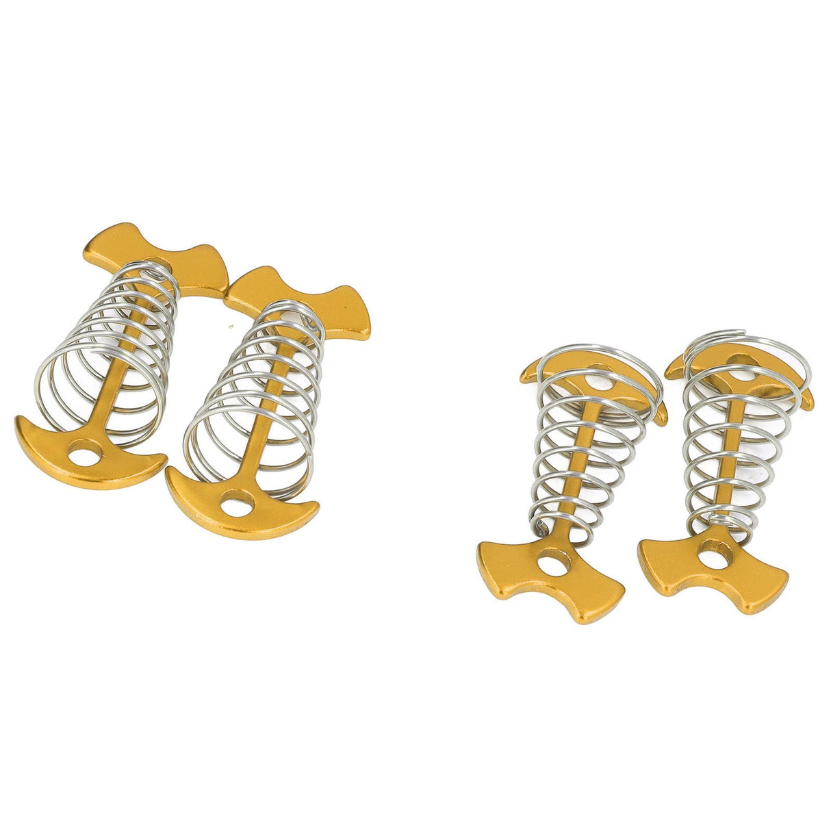 4pcs Fishbone Tent Nails Aluminum Alloy Stainless Steel Extended Plank Floor Canopy Stakes with Spring Gold