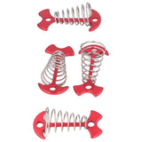 4pcs Fishbone Tent Nails Aluminum Alloy Stainless Steel Extended Plank Floor Canopy Stakes with Spring Red - Front View