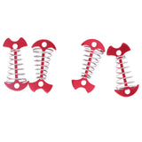 4pcs Fishbone Tent Nails Aluminum Alloy Stainless Steel Extended Plank Floor Canopy Stakes with Spring Red