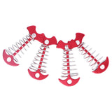 4pcs Fishbone Tent Nails Aluminum Alloy Stainless Steel Extended Plank Floor Canopy Stakes with Spring Red