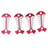 4pcs Fishbone Tent Nails Aluminum Alloy Stainless Steel Extended Plank Floor Canopy Stakes with Spring Red - Rear View