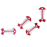 4pcs Fishbone Tent Nails Aluminum Alloy Stainless Steel Extended Plank Floor Canopy Stakes with Spring Red - Close-Up Angle