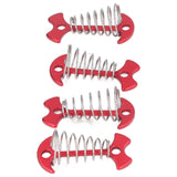 4pcs Fishbone Tent Nails Aluminum Alloy Stainless Steel Extended Plank Floor Canopy Stakes with Spring Red