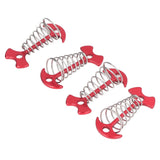 4pcs Fishbone Tent Nails Aluminum Alloy Stainless Steel Extended Plank Floor Canopy Stakes with Spring Red - Extra Image