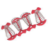 4pcs Fishbone Tent Nails Aluminum Alloy Stainless Steel Extended Plank Floor Canopy Stakes with Spring Red - Extra Image
