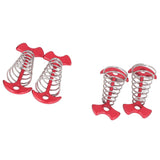 4pcs Fishbone Tent Nails Aluminum Alloy Stainless Steel Extended Plank Floor Canopy Stakes with Spring Red - Extra Image
