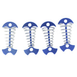 4pcs Fishbone Tent Nails Aluminum Alloy Stainless Steel Extended Plank Floor Canopy Stakes with Spring Blue
