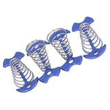 4pcs Fishbone Tent Nails Aluminum Alloy Stainless Steel Extended Plank Floor Canopy Stakes with Spring Blue