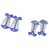 4pcs Fishbone Tent Nails Aluminum Alloy Stainless Steel Extended Plank Floor Canopy Stakes with Spring Blue