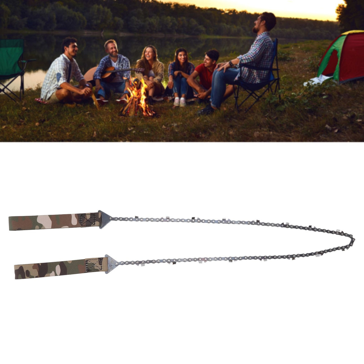 Portable Pocket Chainsaw 36 Inch Thin Teeth Hand Pulled Saw Manual Pruning Chainsaw for Outdoor Survival Camping