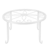Single Layer Iron Plant Stand Floor Standing Simple Low Plant Pot Stand Balcony Living Room Flower Pot Shelf 22x22x12cm / 8.7x8.7x4.7in White