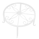 Single Layer Iron Plant Stand Floor Standing Simple Low Plant Pot Stand Balcony Living Room Flower Pot Shelf 22x22x12cm / 8.7x8.7x4.7in White - Front View