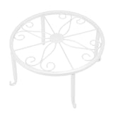 Single Layer Iron Plant Stand Floor Standing Simple Low Plant Pot Stand Balcony Living Room Flower Pot Shelf 22x22x12cm / 8.7x8.7x4.7in White