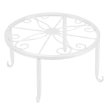 Single Layer Iron Plant Stand Floor Standing Simple Low Plant Pot Stand Balcony Living Room Flower Pot Shelf 22x22x12cm / 8.7x8.7x4.7in White - Top-Down View