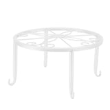 Single Layer Iron Plant Stand Floor Standing Simple Low Plant Pot Stand Balcony Living Room Flower Pot Shelf 22x22x12cm / 8.7x8.7x4.7in White - Close-Up Angle