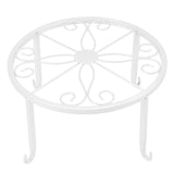 Single Layer Iron Plant Stand Floor Standing Simple Low Plant Pot Stand Balcony Living Room Flower Pot Shelf 22x22x12cm / 8.7x8.7x4.7in White
