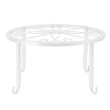 Single Layer Iron Plant Stand Floor Standing Simple Low Plant Pot Stand Balcony Living Room Flower Pot Shelf 22x22x12cm / 8.7x8.7x4.7in White