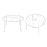Single Layer Iron Plant Stand Floor Standing Simple Low Plant Pot Stand Balcony Living Room Flower Pot Shelf 22x22x12cm / 8.7x8.7x4.7in White