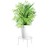 Single Layer Iron Plant Stand Floor Standing Simple Low Plant Pot Stand Balcony Living Room Flower Pot Shelf 22x22x12cm / 8.7x8.7x4.7in White - Extra Image