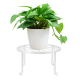Single Layer Iron Plant Stand Floor Standing Simple Low Plant Pot Stand Balcony Living Room Flower Pot Shelf 22x22x12cm / 8.7x8.7x4.7in White - Extra Image