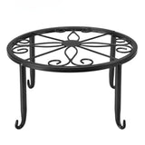Single Layer Iron Plant Stand Floor Standing Simple Low Plant Pot Stand Balcony Living Room Flower Pot Shelf 22x22x12cm / 8.7x8.7x4.7in Black