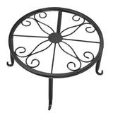 Single Layer Iron Plant Stand Floor Standing Simple Low Plant Pot Stand Balcony Living Room Flower Pot Shelf 22x22x12cm / 8.7x8.7x4.7in Black - Front View