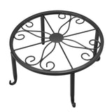 Single Layer Iron Plant Stand Floor Standing Simple Low Plant Pot Stand Balcony Living Room Flower Pot Shelf 22x22x12cm / 8.7x8.7x4.7in Black - Side View