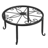 Single Layer Iron Plant Stand Floor Standing Simple Low Plant Pot Stand Balcony Living Room Flower Pot Shelf 22x22x12cm / 8.7x8.7x4.7in Black - Top-Down View