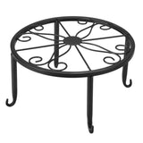 Single Layer Iron Plant Stand Floor Standing Simple Low Plant Pot Stand Balcony Living Room Flower Pot Shelf 22x22x12cm / 8.7x8.7x4.7in Black - Rear View