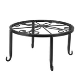 Single Layer Iron Plant Stand Floor Standing Simple Low Plant Pot Stand Balcony Living Room Flower Pot Shelf 22x22x12cm / 8.7x8.7x4.7in Black - Close-Up Angle